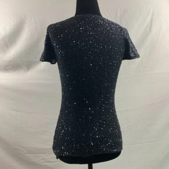 Donna Karan Silk Cashmere Beaded Top - Picture 2 of 5